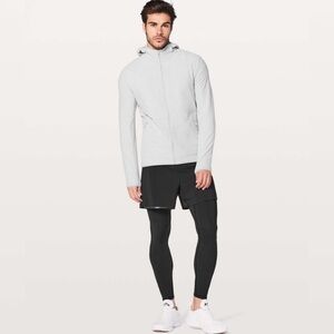 Lululemon Surge Warm Full Zip Jacket Men's Size Medium Heathered Sea Salt Gray
